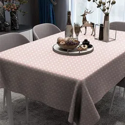 Aura Pink Geometric Printed 6-Seater Table Cover image 2