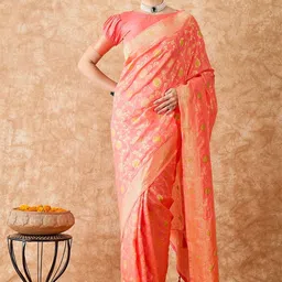 Maroosh Ethnic Motifs Zari Banarasi Saree-picture-20