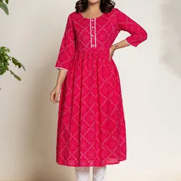 ROOPWATI FASHION Women Bandhani Printed Maternity Anarkali Kurta-picture-35
