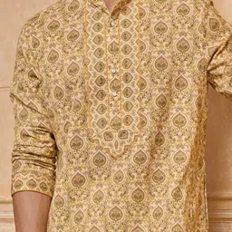 Tasva Men Ethnic Motifs Printed Kurta with Pyjama image 2