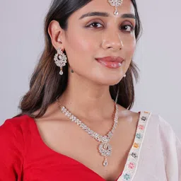 VATSALYA creation Gold-Gold-Plated Artificial Stones Studded Jewellery Set-picture-30