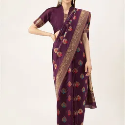 Maroosh Woven Design Zari Saree image 1