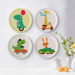 nestroots White & Yellow Cartoon Printed Wall Plates-picture-33