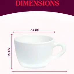 Larah by BOROSIL Oriental White & Green 6 Pieces Floral Printed Matte Cups 140ml image 3