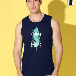 WOOSTRO Men Pack of 2 Typography Printed Round Neck Cotton Slim Fit Sports T-shirts-picture-36