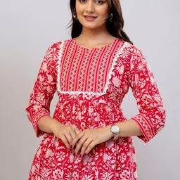 Party Regular Sleeves Printed Women Pink Top-image-55