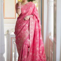PRISHA FASHION Woven Design Zari Art Silk Handloom Banarasi Saree image 4