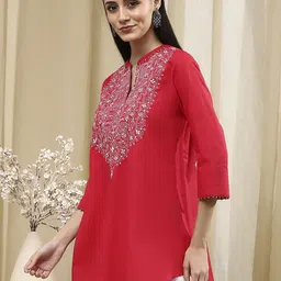 Biba Ethnic Motifs Embroidered Pure Cotton Kurti image 2