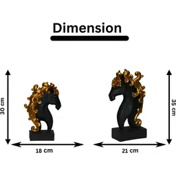 MISS PEACH 2 Pieces Gold-Toned And Black Birds And Animals Figurine Showpiece image 3