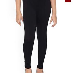 FRENCH KLEIDER Girls Pack Of 2 Mid Rise Churidar Length Leggings-picture-4