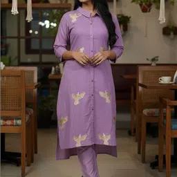 SZN Women Ethnic Motifs Embroidered Regular Thread Work Kurta with Trousers image 4