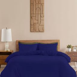 HOMEMONDE Navy Blue 210 TC Cotton Double Duvet Cover-picture-12