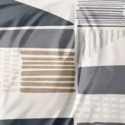 Bajo's White & Grey Geometric 300 TC Queen Bedsheet with 2 Pillow Covers image 4