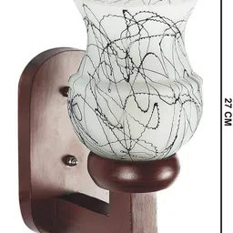 1ST TIME Black & White Printed Wood Contemporary Abstract Shaped Shaped Wall Lamp image 4