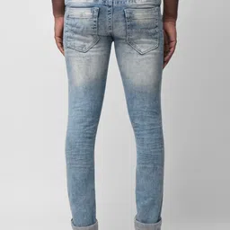 Woodland Men Blue Slim Fit Mildly Distressed Heavy Fade Jeans image 5