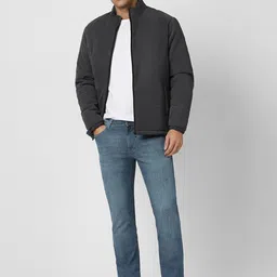 VAN HEUSEN DENIM LABS Men Slim Fit Mid-Rise Low Distress Light Fade Jeans image 3