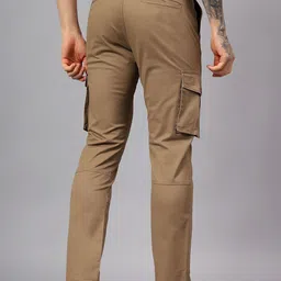 MEGHZ Men Relaxed Straight Leg Straight Fit Cargos Trousers image 5