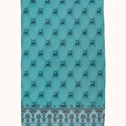 Fashion Throw Turquoise Blue & Grey Printed Velvet Sofa Cover image 2