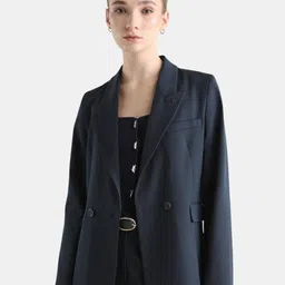 RAREISM Dublo Notched Lapel Collar Long Sleeves Double-Breasted Formal Blazer-picture-23