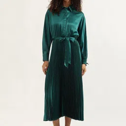 United Colors of Benetton Women Striped Long Sleeves Shirt Midi Dress image 1