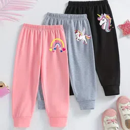 BAESD Pack Of 3 Girls Mid Rise Joggers-picture-30