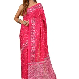 Pinkcity Trade World Pink Pure Cotton Ikat Sarees-picture-10