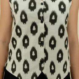 SUKITI Printed V-Neck Sleeveless Waistcoat With Trouser image 5