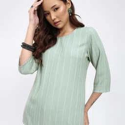 Anouk Rustic Striped Straight Kurti-image-59
