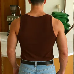 ROCKWELL Ribbed Cotton Breathable Active Fit Innerwear Gym Vests image 3