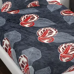 Myntra Elegant Homes Grey Printed 300TC Woolen Single Bedsheet Set 2.20 m x 1.50 m image 4