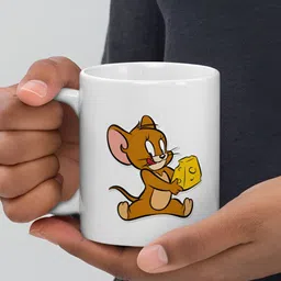 Mr UVD White Cartoon Characters Printed Ceramic Glossy Mug 350 ml image 2