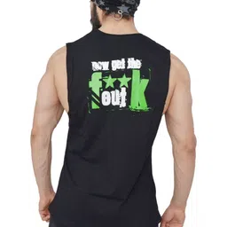 Anax Aesthetics Graphic Printed Sleeveless Arckon Cutoff Tshirt image 4
