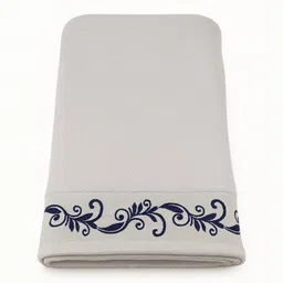 Portico White & Blue Floral Printed Cotton 150 GSM Bath Towel image 4