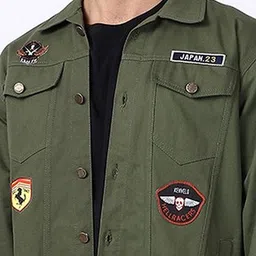 Kaali Peeli Men Crop Outdoor Denim Jacket with Patchwork image 3