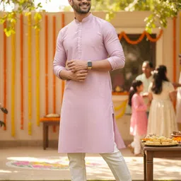 KISAH Men Thread Work Kurta-picture-22
