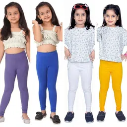 Tik Tok WEARS Girls Yellow Churidar Length Leggings-picture-41