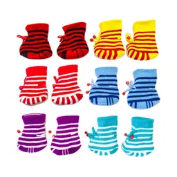 heartbury Pack Of 6 Kids Striped Cotton Ankle-Length Socks-picture-25