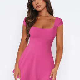 StyleCast Solid Ready to Wear A-Line Mini Dress-image-60