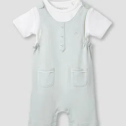 Giggles by Babyshop Infant Boys Cotton Dungaree With T-Shirt-image-0