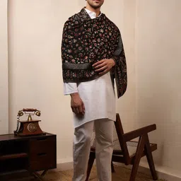 Ravaiyaa - Attitude Is Everything Wool Floral Print Men Shawl image 2