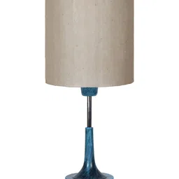 Homesake Beige Metal Industrial Cylindrical Shaped Table Lamp image 5