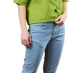 firstcutiepi Women Oversized Fit Self Design Spread Collar Casual Shirt image 4