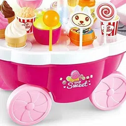 kiddokids Luxury Supermarket Shop with Candy Sweet Shopping Cart, Ice Cream Role Playset Toy for Kids with Light and Sound Effect (Ice Cream Cart Sp.) image 2