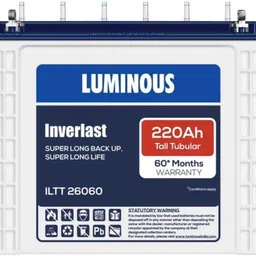 luminous Eco Volt Neo 1050 Pure Sine Wave Inverter__ILTT26060 Battery__Trolley Tubular Inverter Battery image 2