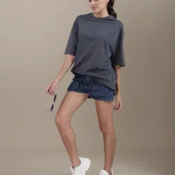 Shein Drop Shoulder Typographic Back Print Crew Tshirt image 4