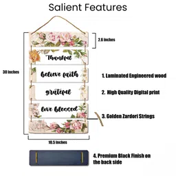 ROMEE Pink & White Digital Printed Wooden Wall Hanging image 4