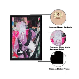 Gallery99 Pink Abstract Oil Paint Print Texture Paper Framed Wall Art image 4