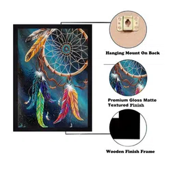 Gallery99 Multioloured Lucky Dream Catcher Texture Paper Framed Art Print image 4