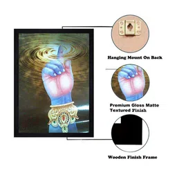 Gallery99 Blue & Multicoloured Krishna Chakra Framed Paper Wall Art image 4