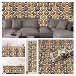 WallDaddy Beige & Brown Jalebi Designed Self Adhesive Wallpaper image 4